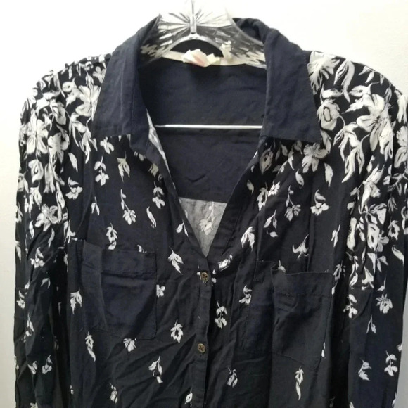 𝅺anthro Lilka Lakeshore Jumpsuit Navy Blue  Floral M - Picture 10 of 13